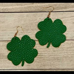 Faux Printed Leather Earrings